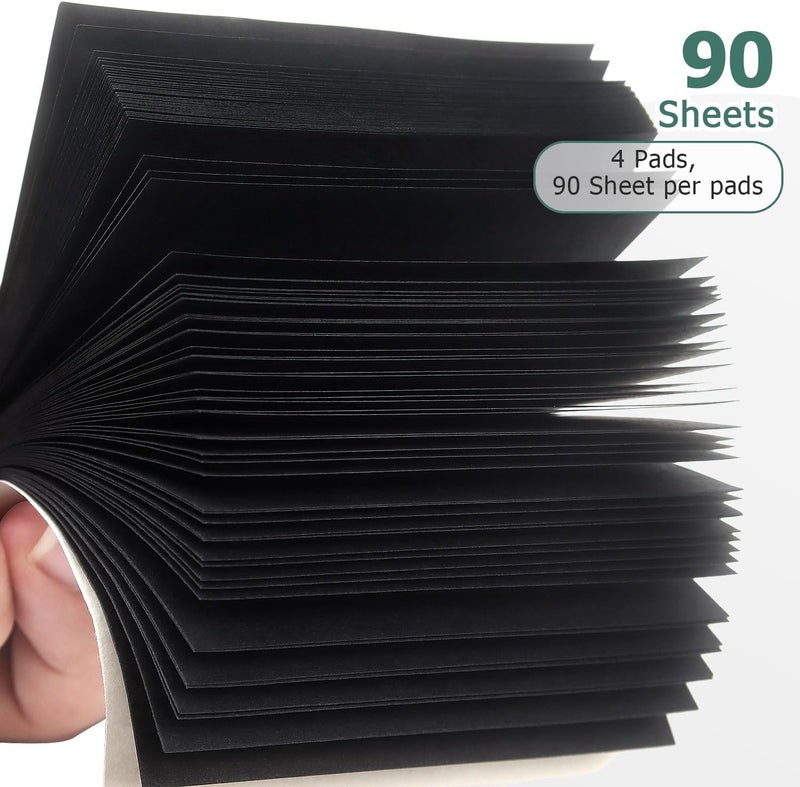 Eastern Wolf Sticky Notes 3x3 Self-Stick Notes Bright Colors Sticky Notes 4 Pads 90 Sheets/Pad (Black) - Image 4